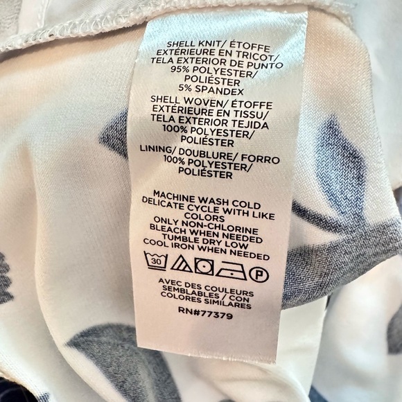 Ann Taylor Floral Mixed Media Ruffle Neck Top - Picture 10 of 10